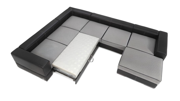 U-soffa med sängfunktion