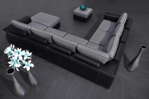 U-soffa med sängfunktion