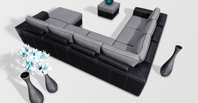 U-soffa med sängfunktion