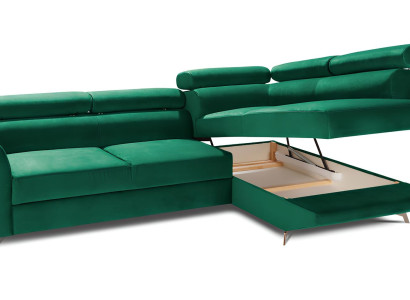 Hörnsoffa med förvaringsutrymme och sängfunktion