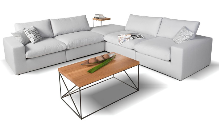 Hörnsoffa i tyg för vardagsrum, fåtölj, design, avkoppling, multifunktionell, L-formad