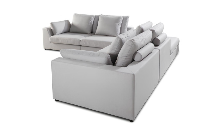 Modern vit L-soffa
