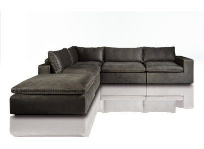 Modern hörnsoffa i 100% läder