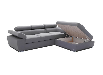 Modern hörnsoffa med sängfunktion och förvaringsutrymme