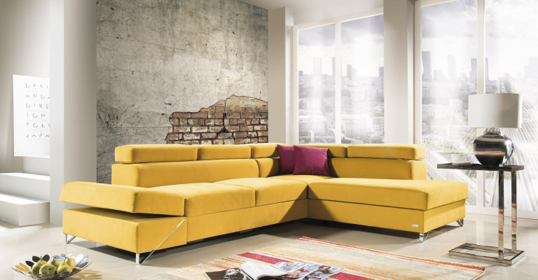 Modern L-soffa med sängmekanism