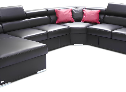 XXL soffgrupp med mjukt äkta läderöverdrag 100% för vardagsrummet