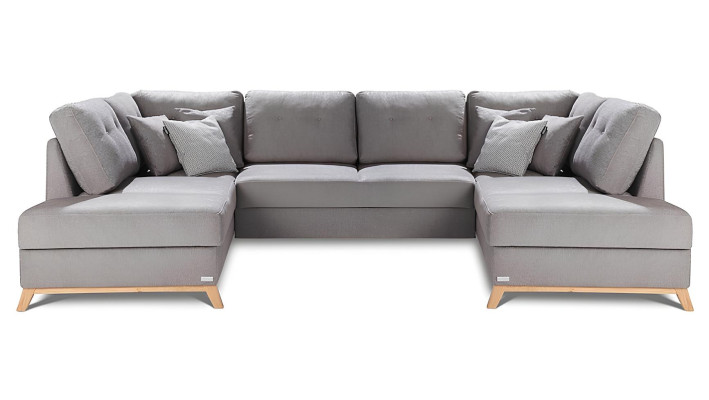 U-soffa med sängfunktion, klädd design