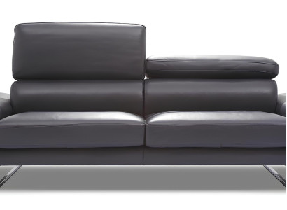 100% italiensk läder, modern design, svart soffa för två personer