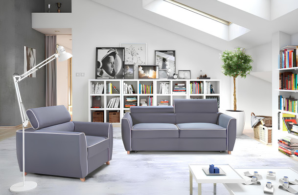 Designstol med tygöverdrag för 1 person i vardagsrummet