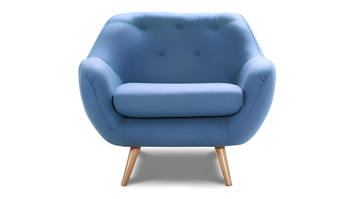 Stol Design för en person att koppla av framför TV:n, ny blå