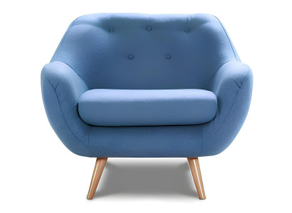 Stol Design för en person att koppla av framför TV:n, ny blå