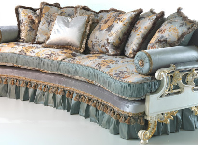 Blå italiensk designsoffa för 4 personer