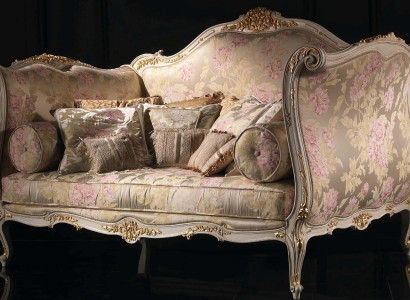 Designsoffa för 4 personer, fåtölj, sammetstyg i 4 delar, klassisk möbel