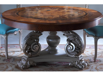 Rund matbord i massiv italiensk trä