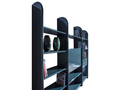 Mobilt bibliotek med dubbel avskiljare för kontor och vardagsrum