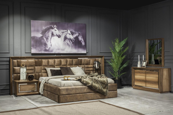 Lyxig säng 160x200 hotellmöbel med klädsel