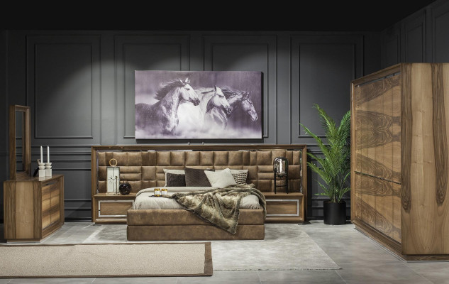 Lyxigt skåp, 277 cm, 6 dörrar och stort förvaringsutrymme