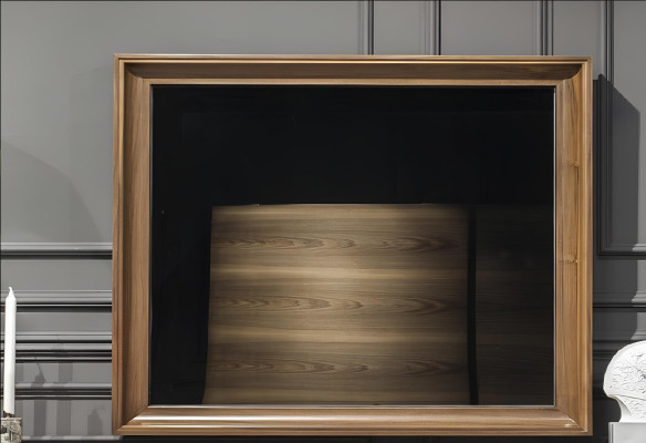 Lyxig väggspegel med modern brun ram