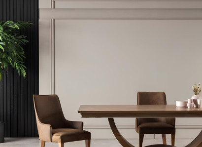 Lyxig läderstol med brunt lädermönster