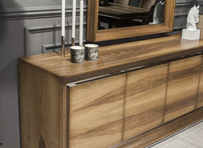 Lyxigt matbordset med bord och stolar, nattduksbord, 7 delar