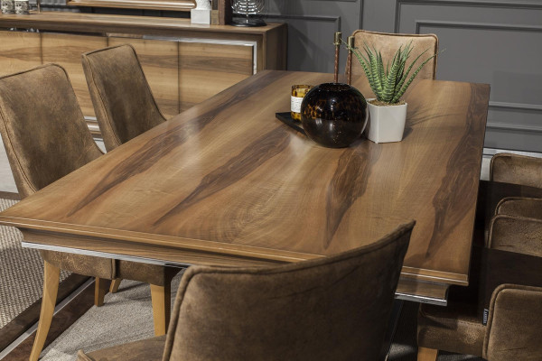 Lyxigt matbordset med 4 stolar och justerbar buffé i 5 delar