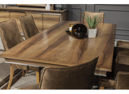 Lyxigt matbordset med 4 stolar och justerbar buffé i 5 delar