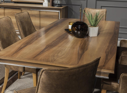 Lyxigt matbordset med 4 stolar och justerbar buffé i 5 delar