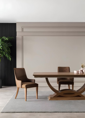 Lyxigt matbordset med 4 stolar och justerbar buffé i 5 delar