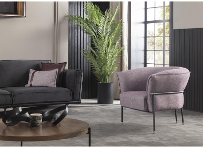 Italiensk stil möbel, grå soffa, kuddar, loft, 3 delar