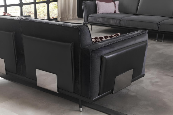 Italiensk stil möbel, grå soffa, kuddar, loft, 3 delar