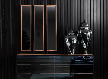 Sängmöbelset Perfect med svart säng och nattduksbord, 8 delar.