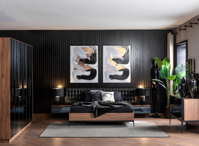 Lyxigt sovrumsmöbelset, komplett set, garderob, säng