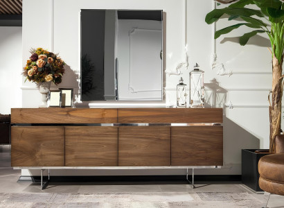 Matbordset med 4 stolar, hållbar, spegel