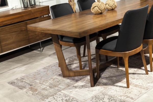 Lyxig läderstol, stoppade stolar, svart köksmöbel