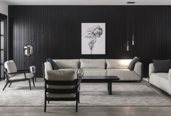 Lyxig stol med svart struktur