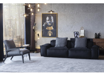 Soffa för 3 personer i bekvämt material för vardagsrummet