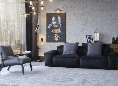 Soffa för 3 personer i bekvämt material för vardagsrummet