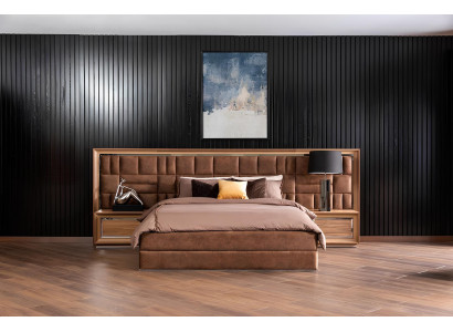 Idealt möbelset för hotell, bekväm säng, garderob, 6 delar