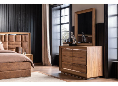 Modern byrå + spegel med praktisk förvaringsutrymme