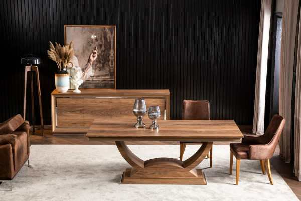 Elegant loft-stil klädd stol - köksstol i svart läder