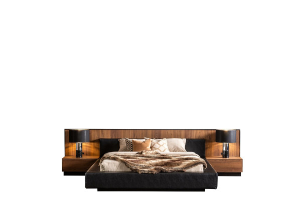 5-delars sovrumsmöbelset med säng, nattduksbord och byrå