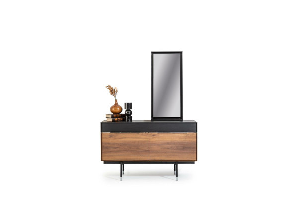 Lyxig väggspegel med svart ram 100x46