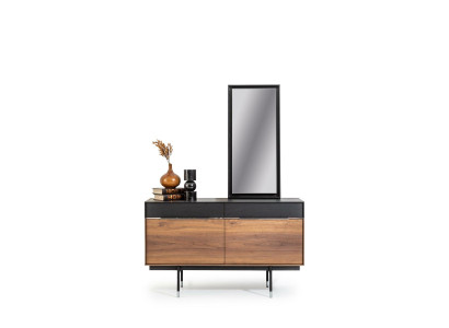 Lyxig väggspegel med svart ram 100x46