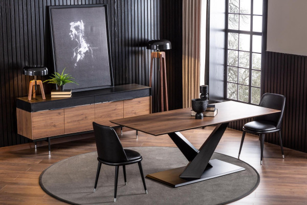 Lyxig svart läderstol, mjuka stolar, designmöbler för vardagsrum och kök