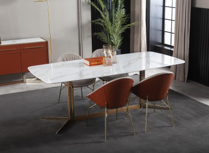 Köksstol i grå lofttryckt tyg