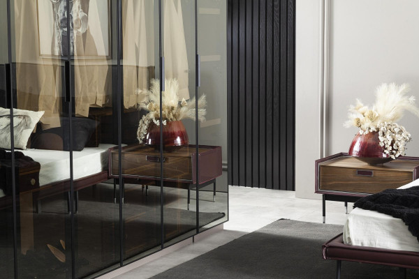 Lyxig brun nattduksbord för sovrum, modern konsol