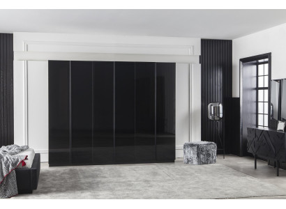 Hylla i svart trä 264 cm