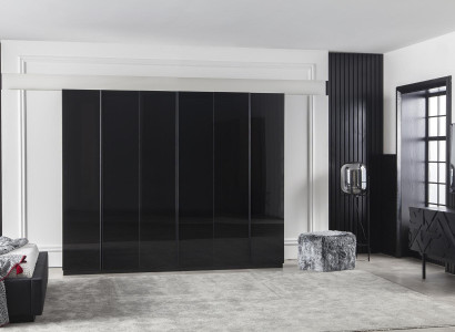 Hylla i svart trä 264 cm