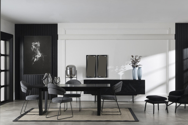 Möbelset för matplats med bord och 4 bekväma stolar, 5 delar