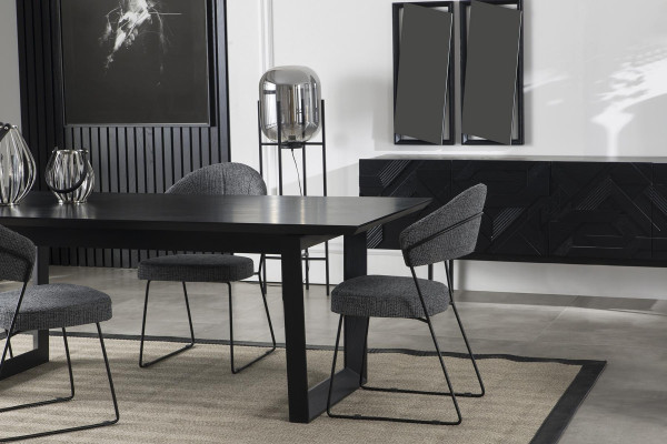 Lyxig grå läderköksstol